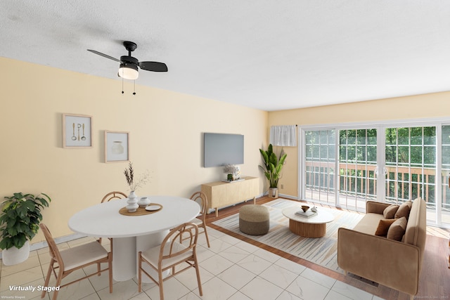 201 Baxter Rd Apt D, Mansfield, CT 06268 - living room with ceiling fan, baseboards, and light tile patterned flooring