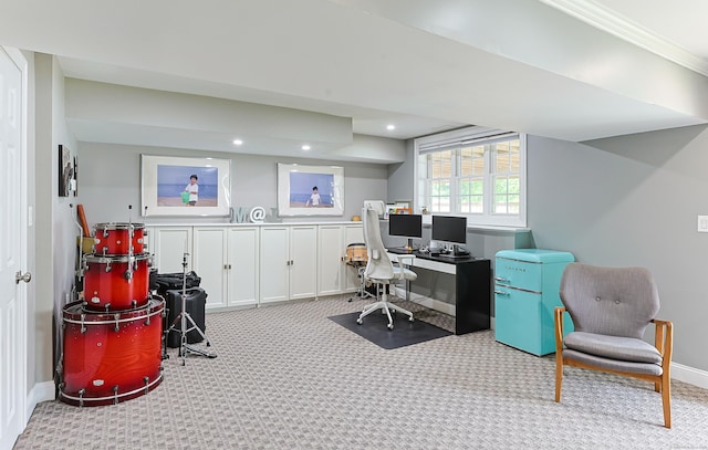 402 Jones Hill Rd, West Haven, CT 06516 - carpeted office space featuring recessed lighting and baseboards
