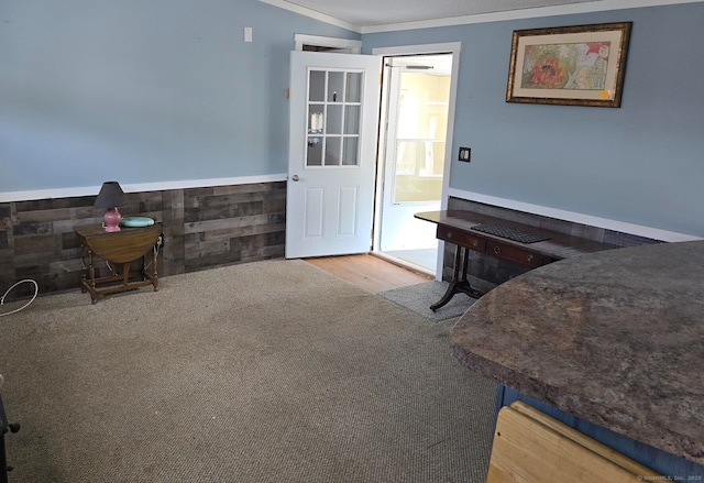 1290 N Rd Unit 15, Groton, CT 06340 - sitting room with ornamental molding, wood finished floors, and a wainscoted wall