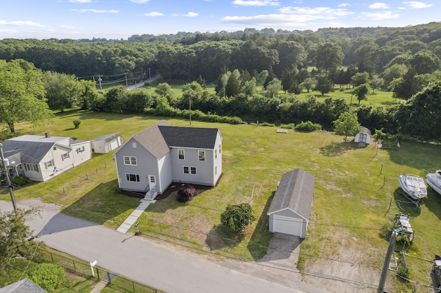 8 Wilson Ave, Waterford, CT 06375 - aerial view of property and surrounding area with a forest
