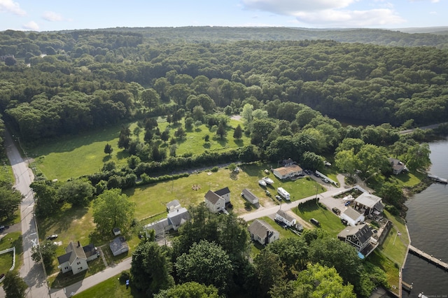 8 Wilson Ave, Waterford, CT 06375 - aerial overview of property's location with a heavily wooded area and a nearby body of water