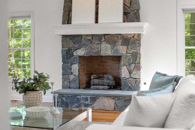 35 Hunting Ridge Rd, Easton, CT 06612 - detailed view of a stone fireplace