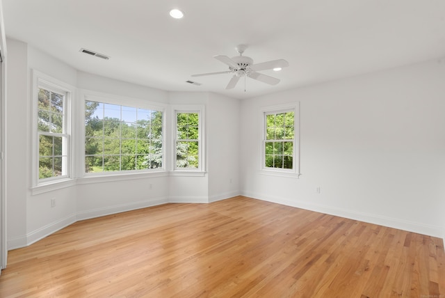35 Hunting Ridge Rd, Easton, CT 06612 - unfurnished room featuring baseboards, light wood finished floors, recessed lighting, and a ceiling fan