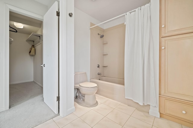 70 Prospect Hill Rd, Groton, CT 06340 - full bath featuring toilet, shower / tub combo with curtain, and tile patterned floors
