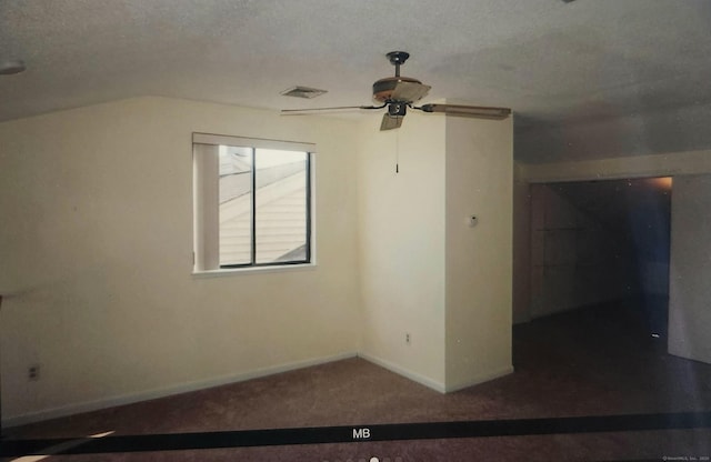 280 Brittany Farms Rd Apt C, New Britain, CT 06053 - carpeted spare room with a ceiling fan, baseboards, lofted ceiling, and a textured ceiling