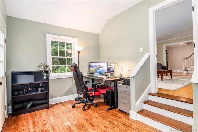 11 Wendover Rd, Newtown, CT 06470 - office with wood finished floors, baseboards, and lofted ceiling
