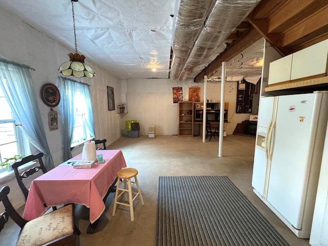 29 Swift St, Branford, CT 06405 - below grade area with white refrigerator with ice dispenser