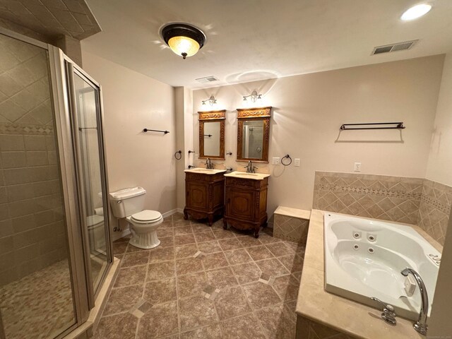 29 Swift St, Branford, CT 06405 - bathroom with a shower stall, vanity, a whirlpool tub, and tile patterned floors