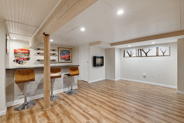 20 Marlin Rd, New Britain, CT 06053 - indoor dry bar with light wood-type flooring, recessed lighting, and baseboards
