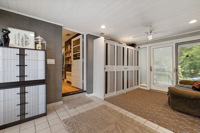 20 Marlin Rd, New Britain, CT 06053 - interior space featuring crown molding, recessed lighting, ceiling fan, baseboards, and tile patterned flooring