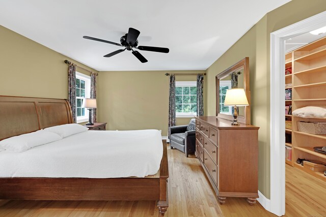 19 Maplecrest Dr, Danbury, CT 06811 - bedroom featuring multiple windows, light wood-style flooring, and ceiling fan