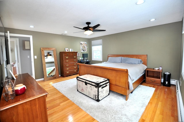 59 Settlers Knl, Newington, CT 06111 - bedroom featuring light wood-style floors, baseboard heating, ceiling fan, and recessed lighting