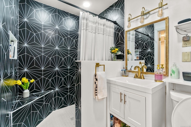 30 Hi Barlow Rd, Newtown, CT 06470 - bathroom featuring a tile shower and vanity