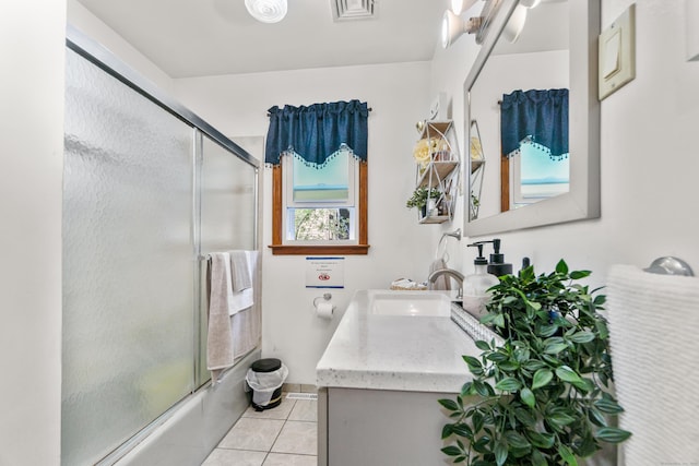 30 Hi Barlow Rd, Newtown, CT 06470 - full bathroom featuring tile patterned flooring, vanity, and bath / shower combo with glass door