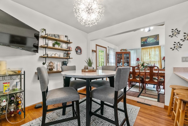 30 Hi Barlow Rd, Newtown, CT 06470 - dining room with a chandelier, light wood-type flooring, and lofted ceiling