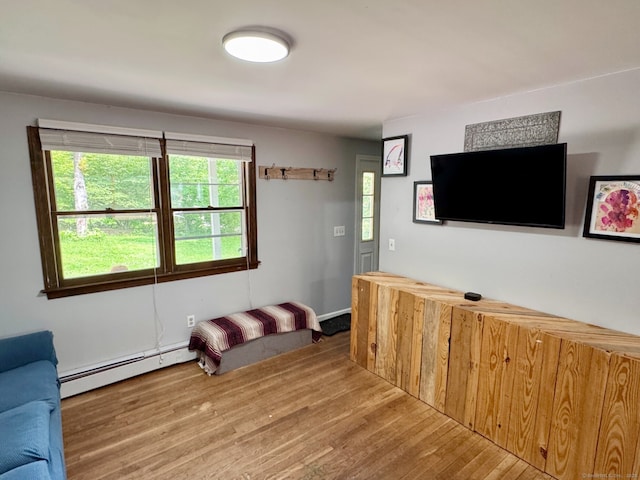 83 Shingle Mill Rd, Harwinton, CT 06791 - living room featuring a baseboard radiator and wood finished floors