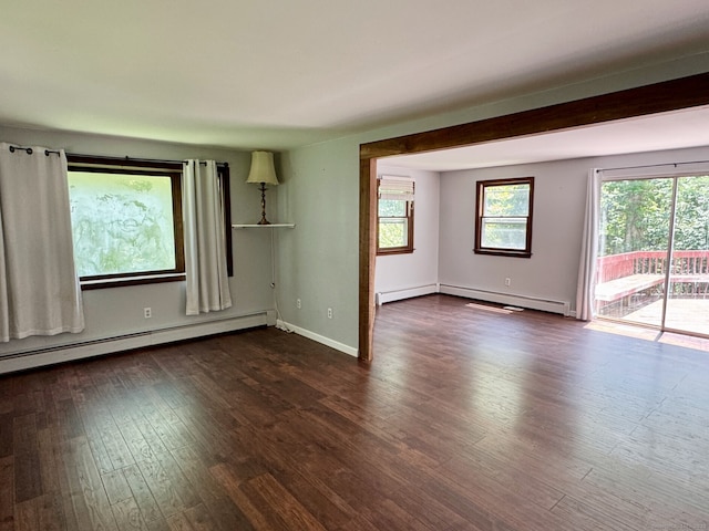 83 Shingle Mill Rd, Harwinton, CT 06791 - unfurnished room with baseboard heating and dark wood-type flooring
