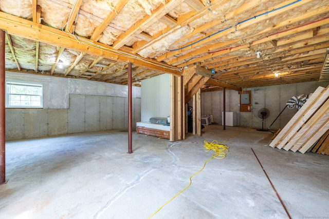 25 Cotton Bridge Rd, Killingly, CT 06241 - below grade area with electric panel and washer / clothes dryer