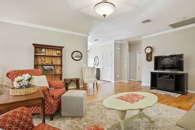 227 Meadow St, Shelton, CT 06484 - living area with wood finished floors, crown molding, and baseboards