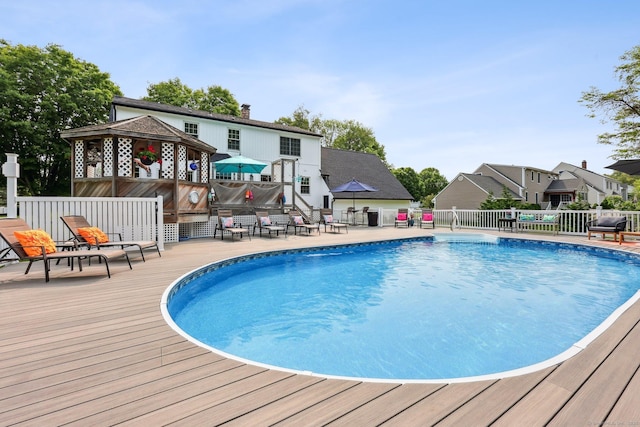 1 Spinnaker Rd, Waterford, CT 06385 - swimming pool featuring a gazebo and a deck