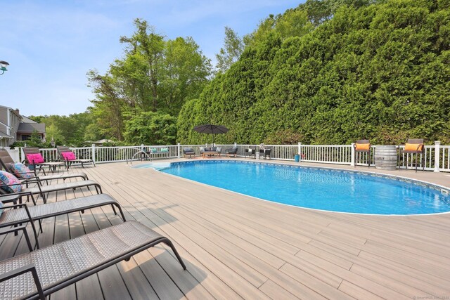 1 Spinnaker Rd, Waterford, CT 06385 - view of pool featuring a wooden deck
