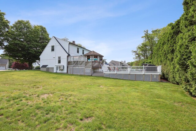 1 Spinnaker Rd, Waterford, CT 06385 - view of grassy yard featuring a gazebo and a deck