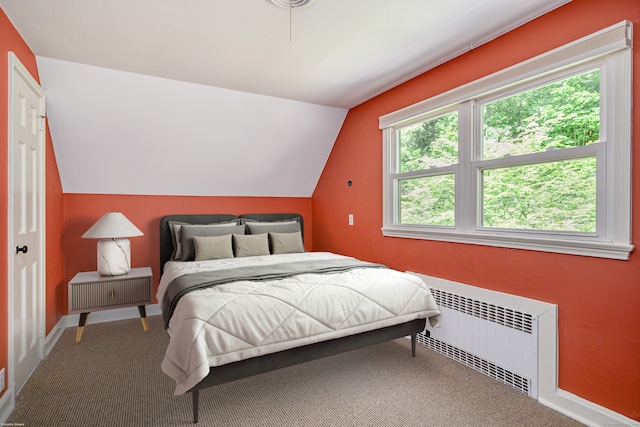 77 Crest Rd, Middlebury, CT 06762 - carpeted bedroom with radiator and vaulted ceiling