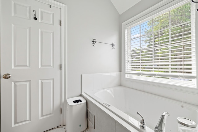 55 Perry Ln, Stratford, CT 06614 - full bathroom featuring a whirlpool tub and vaulted ceiling