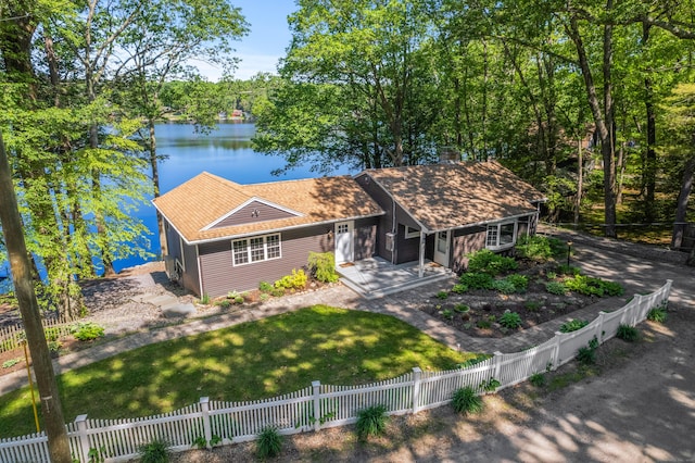 123 Laurel Hill Dr, Woodstock, CT 06282 - view of front of home featuring a water view and roof with shingles