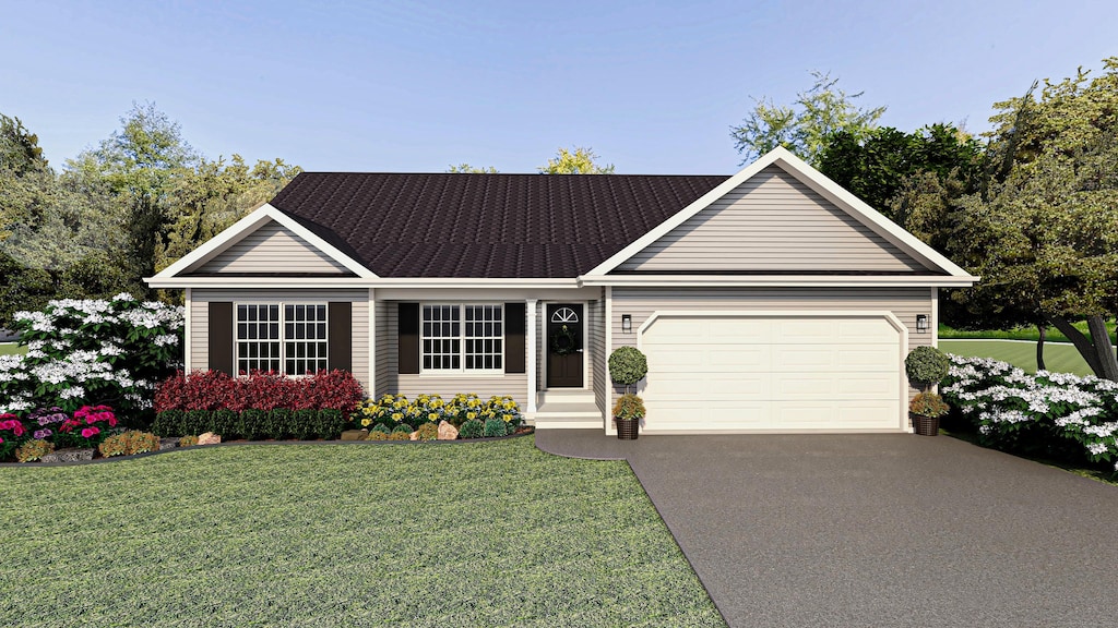 349 Marion Ave Unit 14, Southington, CT 06479 - view of front of home featuring driveway, a front yard, and an attached garage
