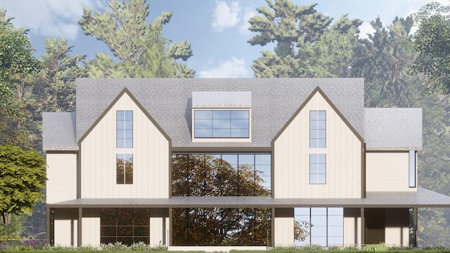 67 Carter St, New Canaan, CT 06840 - view of front facade with board and batten siding and a shingled roof