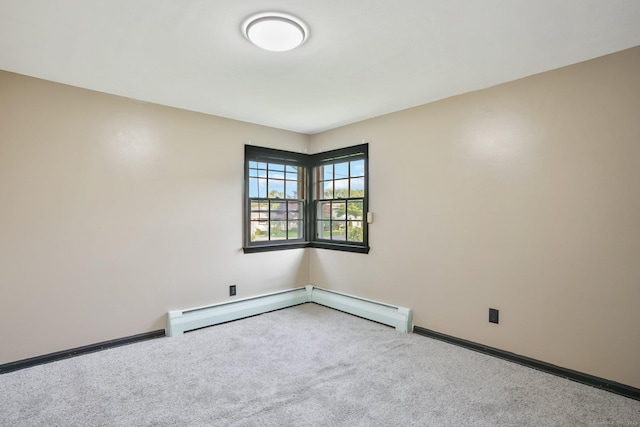 86 Rice Rd, Meriden, CT 06450 - carpeted spare room featuring baseboards and a baseboard radiator