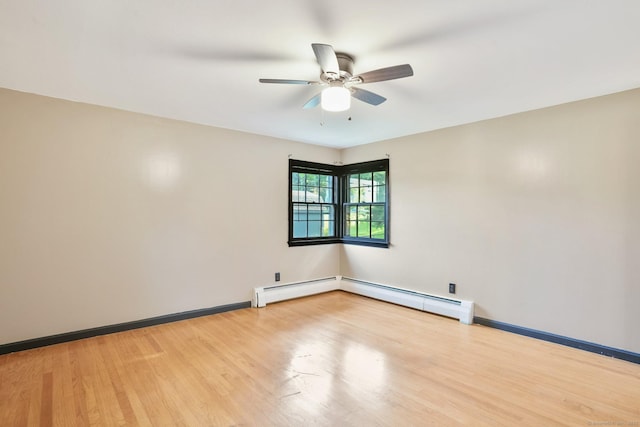 86 Rice Rd, Meriden, CT 06450 - empty room with a ceiling fan, wood finished floors, and baseboards
