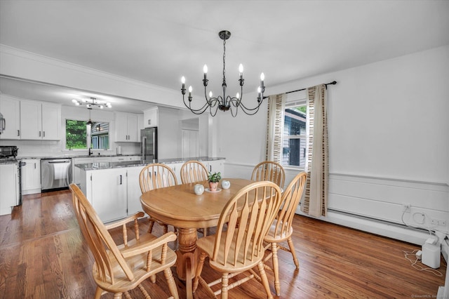 75 Carll Rd, Middletown, CT 06457 - dining space featuring a chandelier and wood finished floors