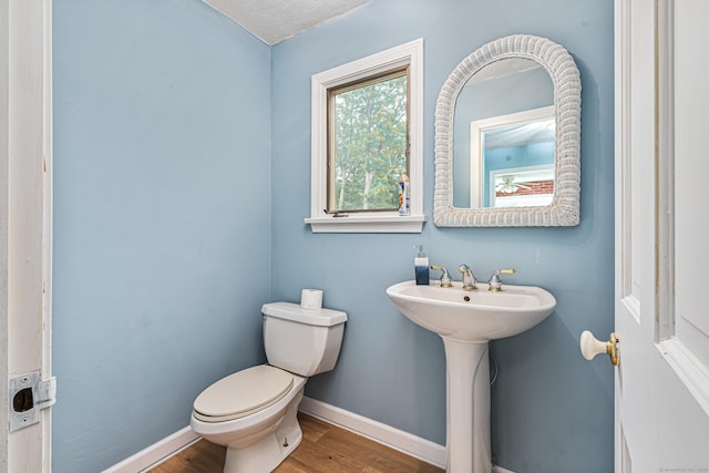 29 Daniels Rd, East Haddam, CT 06423 - bathroom with toilet, baseboards, wood finished floors, and a sink