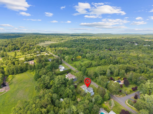 403 Bethmour Rd, Bethany, CT 06524 - aerial view of property and surrounding area featuring a heavily wooded area