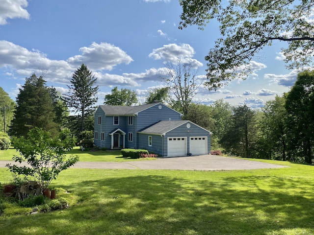 403 Bethmour Rd, Bethany, CT 06524 - view of front of home featuring an attached garage, a front yard, and asphalt driveway