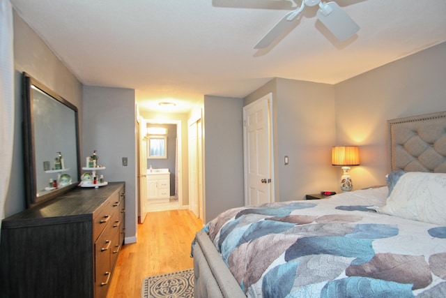 1 Deerfield Rd, Enfield, CT 06010 - bedroom featuring light wood finished floors, connected bathroom, and a ceiling fan