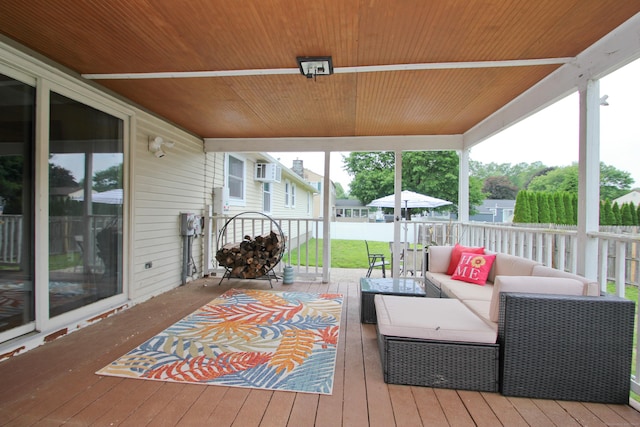 1 Deerfield Rd, Enfield, CT 06010 - wooden terrace with an outdoor hangout area