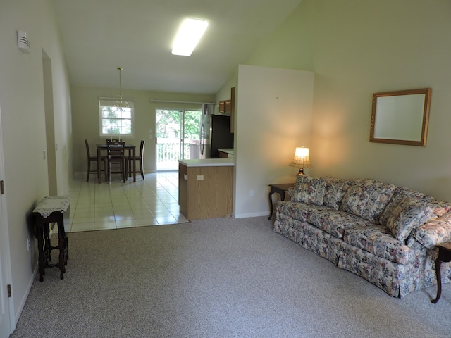 33 Shares Ln Unit 33, South Windsor, CT 06074 - living area featuring lofted ceiling and light carpet