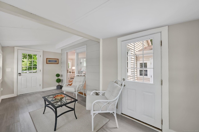 60 Indian Spring Rd, Woodstock, CT 06281 - foyer featuring wood finished floors, lofted ceiling, and baseboards