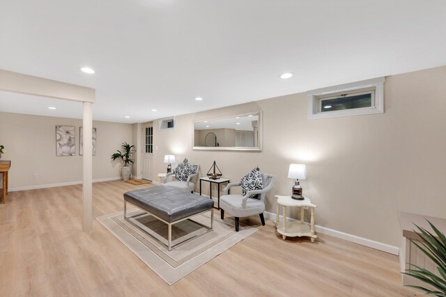 60 Indian Spring Rd, Woodstock, CT 06281 - living area with light wood-style floors, baseboards, and recessed lighting