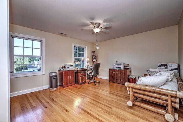 55 Riding Ridge Rd, Monroe, CT 06468 - home office with a ceiling fan, light wood-style floors, and healthy amount of natural light