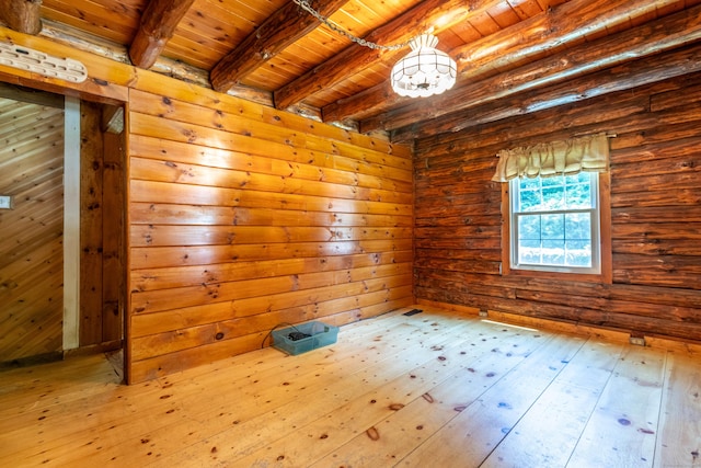 112 Edstrom Rd, Marlborough, CT 06447 - spare room with wood ceiling with exposed beams and wood-type flooring