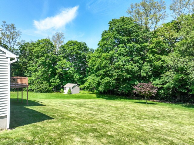 26 Reno Dr, Middletown, CT 06457 - view of green lawn with a deck