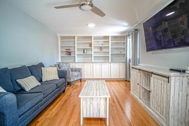 49 Hintz Dr, Wallingford, CT 06492 - living room featuring ceiling fan and light wood-style floors
