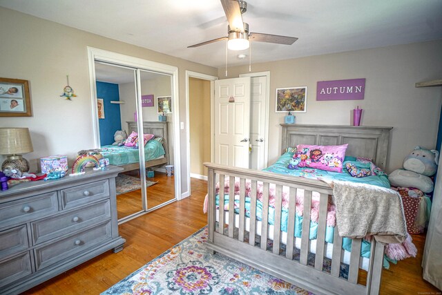 49 Hintz Dr, Wallingford, CT 06492 - bedroom with a closet, light wood finished floors, and ceiling fan