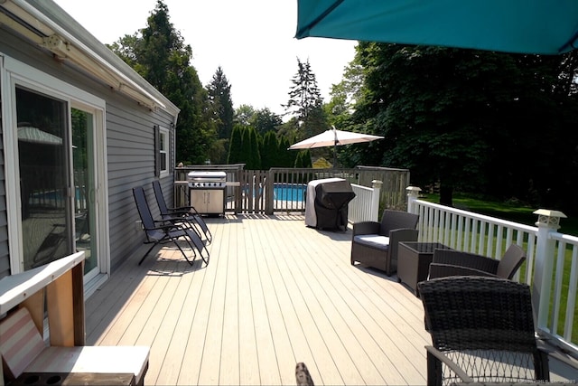 49 Hintz Dr, Wallingford, CT 06492 - wooden terrace with a grill