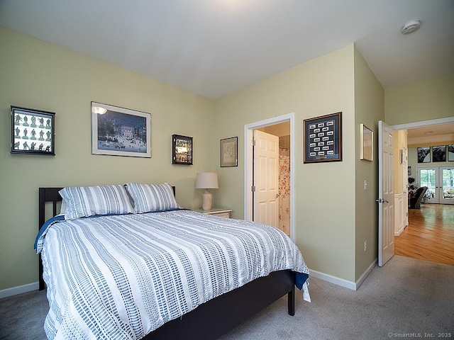 3 Timberland Way Unit 3, Beacon Falls, CT 06403 - bedroom with baseboards, carpet flooring, and french doors