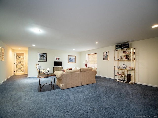 3 Timberland Way Unit 3, Beacon Falls, CT 06403 - living room with recessed lighting, dark carpet, and baseboards